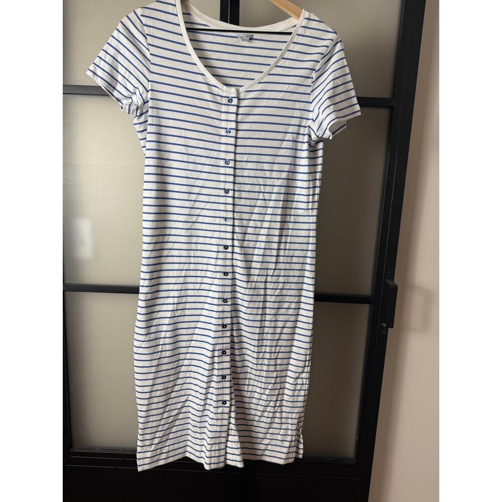 Jigsaw Striped Button Front Midi Dress Size XS